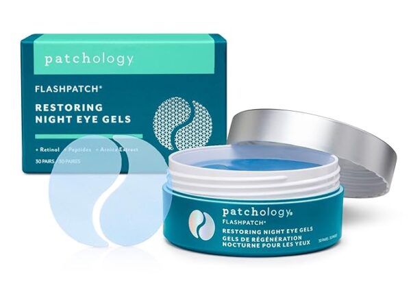 Patchology Restoring Eye Gel Patches with Retinol & Collagen - Eye Masks for Dark Circles, Puffy Eyes & Wrinkles - Anti-Aging Overnight Eye Pads Set - Brighten Skin Care for Eye Bags (30 Pairs)