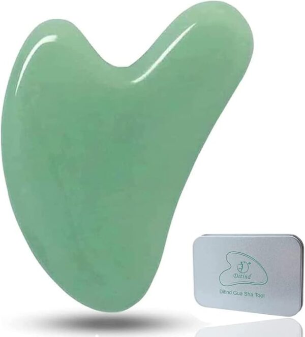 Ditind Gua Sha, Jade Stone Gua Sha Massage Tool, Guasha Tool for Face and Body Skin Massage. Gua Sha Set for Toxins Prevents Wrinkles for SPA Acupuncture, Therapy Trigger Point Treatment.