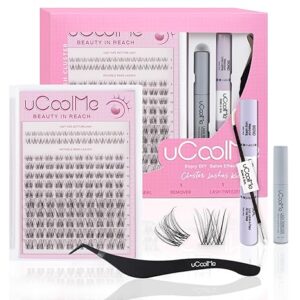 Venus Lash Clusters Kit 8-16mm with 5-6mm Bottom Lashes Wispy Natural Eyelash Clusters Kit D Curl -WideSpan DIY Eyelash Extension Kit Individual Fake Eyelashes Clusters Kit Thin Invisible Lash Band